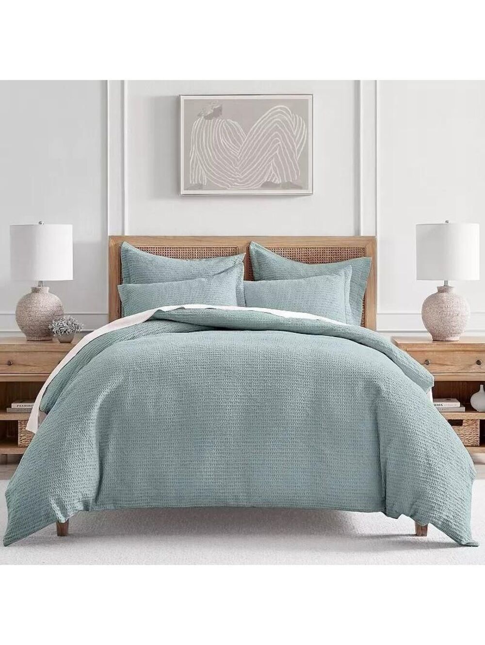 #13 Levtex Home Cloud Waffle Duvet Cover Set, Blue Haze